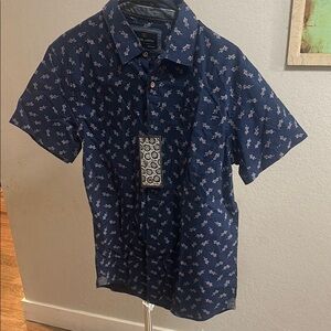 Nickel and Iron Blue Casual Button Down Shirt